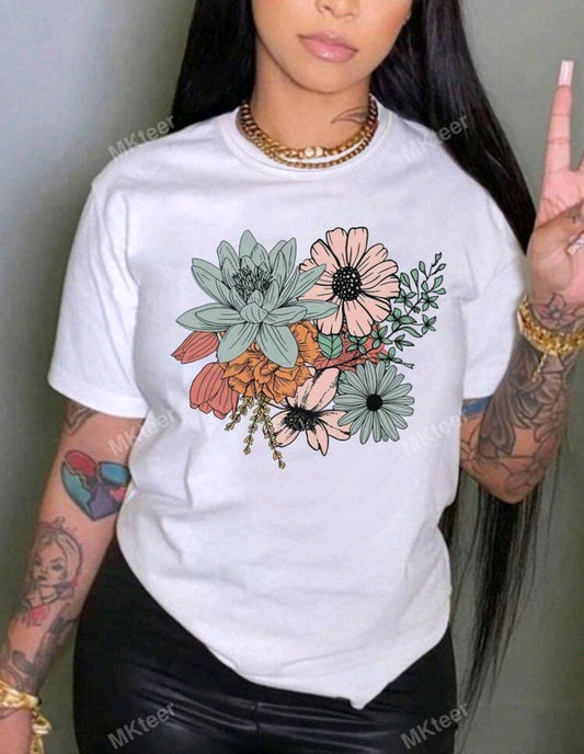 Camiseta Con Estampado Floral